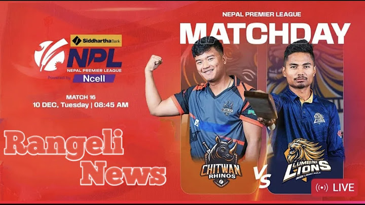 SUDURPASCHIM ROYALS VS CHITWAN RHINOS || Siddhartha Bank Nepal Premier League Powered by Ncell ||