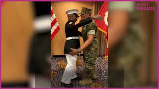 Father cries while commissioning son into the Marine Corps