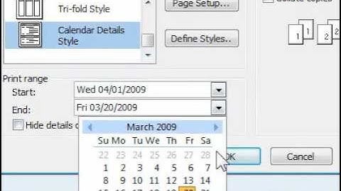 How to print a calendar in Outlook showing appointments and meetings