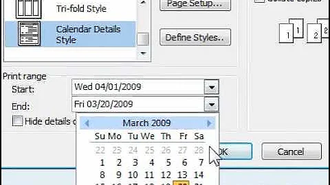 How to print a calendar in Outlook showing appointments and meetings