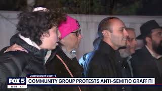 Jewish Community Protests Antisemitic Vandalism in North Bethesda