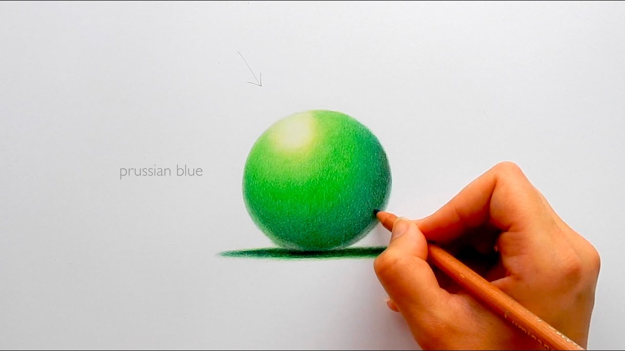 How I draw a sphere and create a smooth gradient with colored pencils