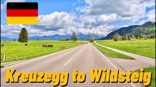 Driving in Germany in May 2023 from Kreuzegg to Wildsteig