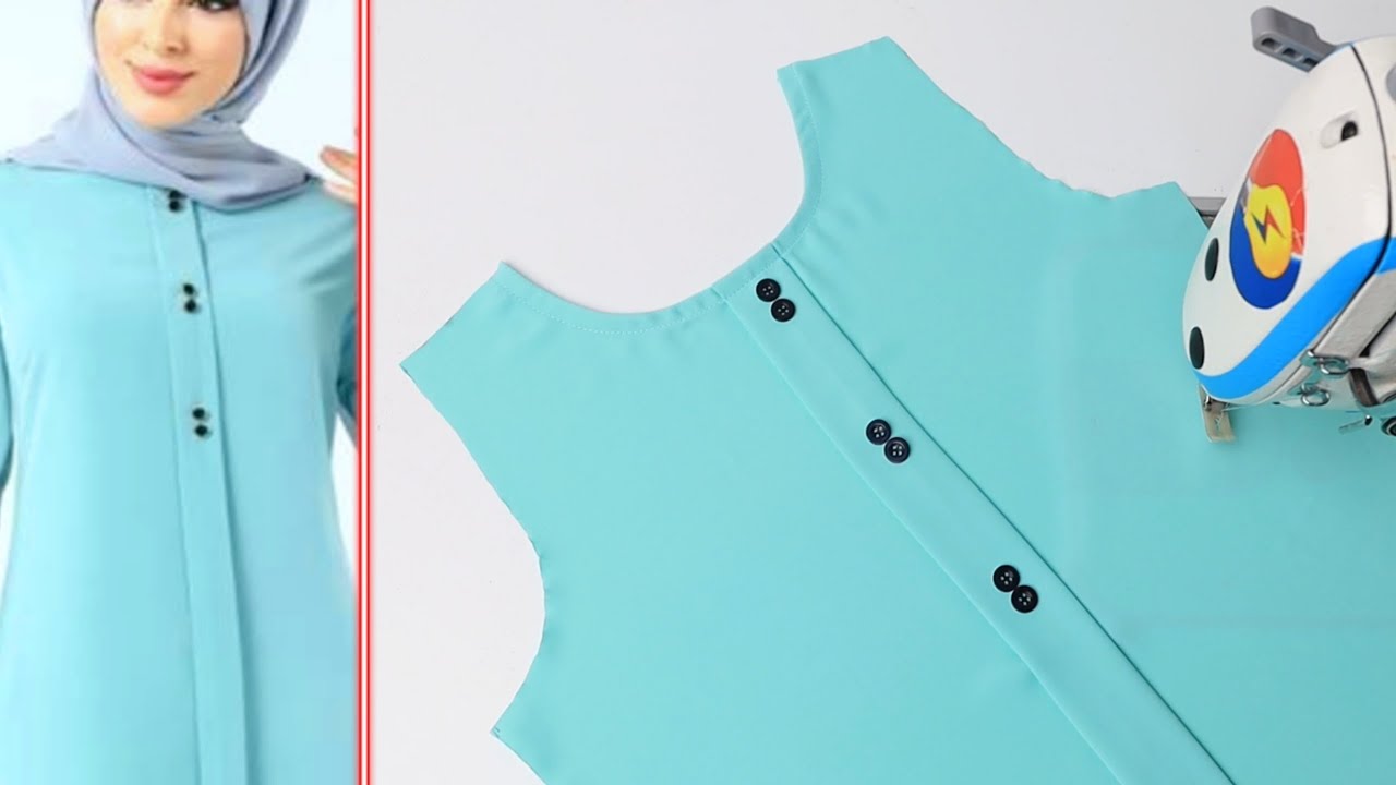 Basic sewing tips for beginners: Cutting and sewing an easy women's blouse neck design.