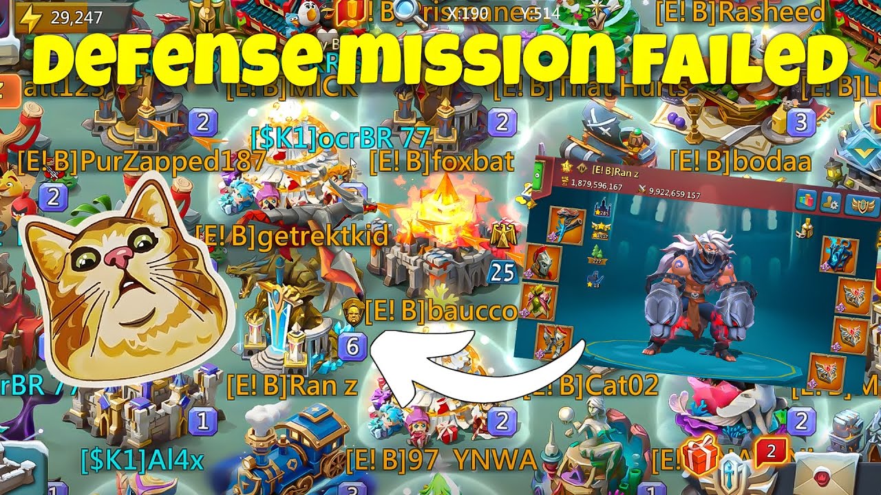 Lords Mobile - Maxed account (Ran z) try to save his sleeping player, but none cant stop the animals