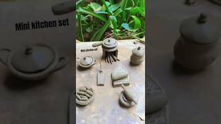 Mini kitchen set 😍 #clay #mitti #shorts #trending #viral vira