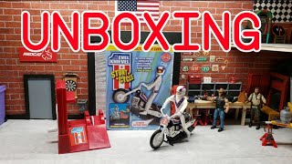 Evel Knievel stunt cycle unboxing and demo