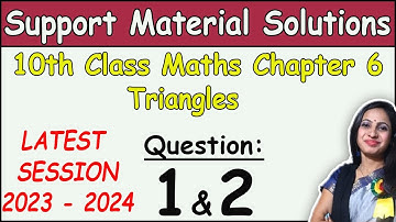 DOE Support Material Solution | Class 10 Math Chapter 6 Triangles Ques 1 & 2 Solution |2023-2024