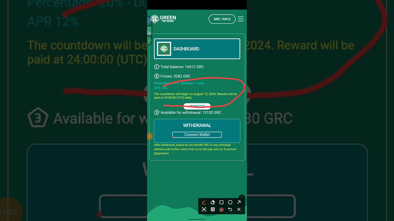 Green Network Withdrawal // How to claim & price of GRC