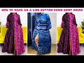 How to Cut a Trendy A-Line Button Shirt Dress with Snatch Waist and Elastic Sleeve | DIY Tutorial 