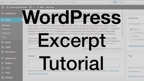 WordPress Excerpt Tutorial