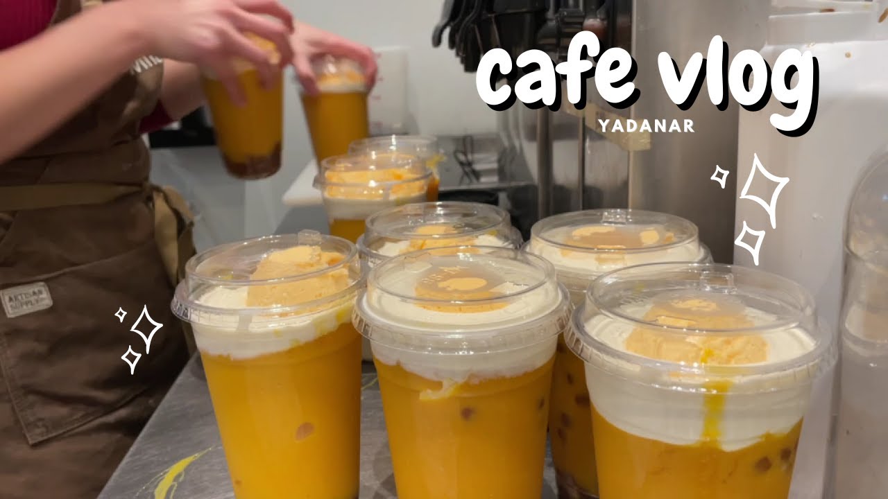 Cafe Vlog 🥭10 mango kings in 1 order! Lots of taro smoothies, matcha