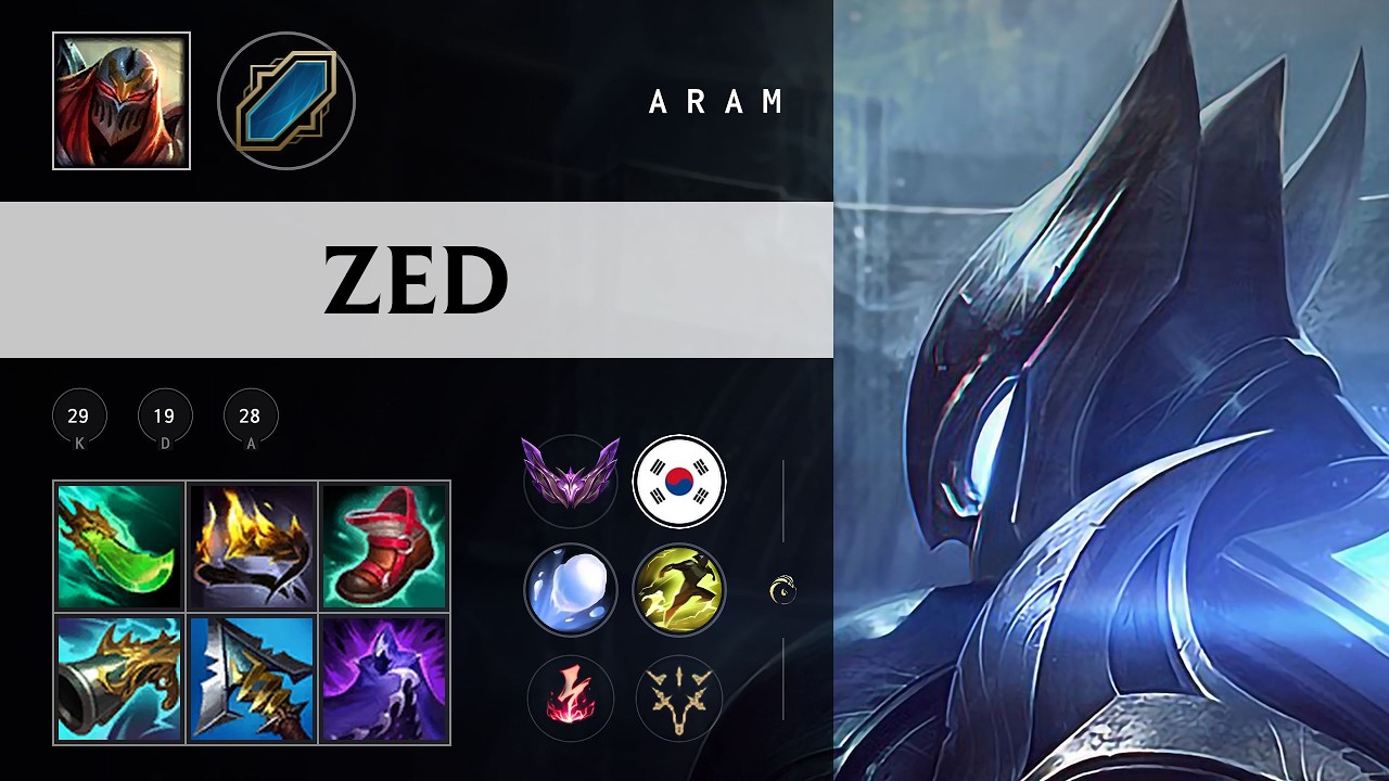 Zed ARAM - KR Master Patch 26.09 - YouTube