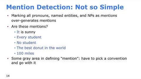 [NUS CS6101 Deep Learning for NLP] S9 - Coreference Resolution
