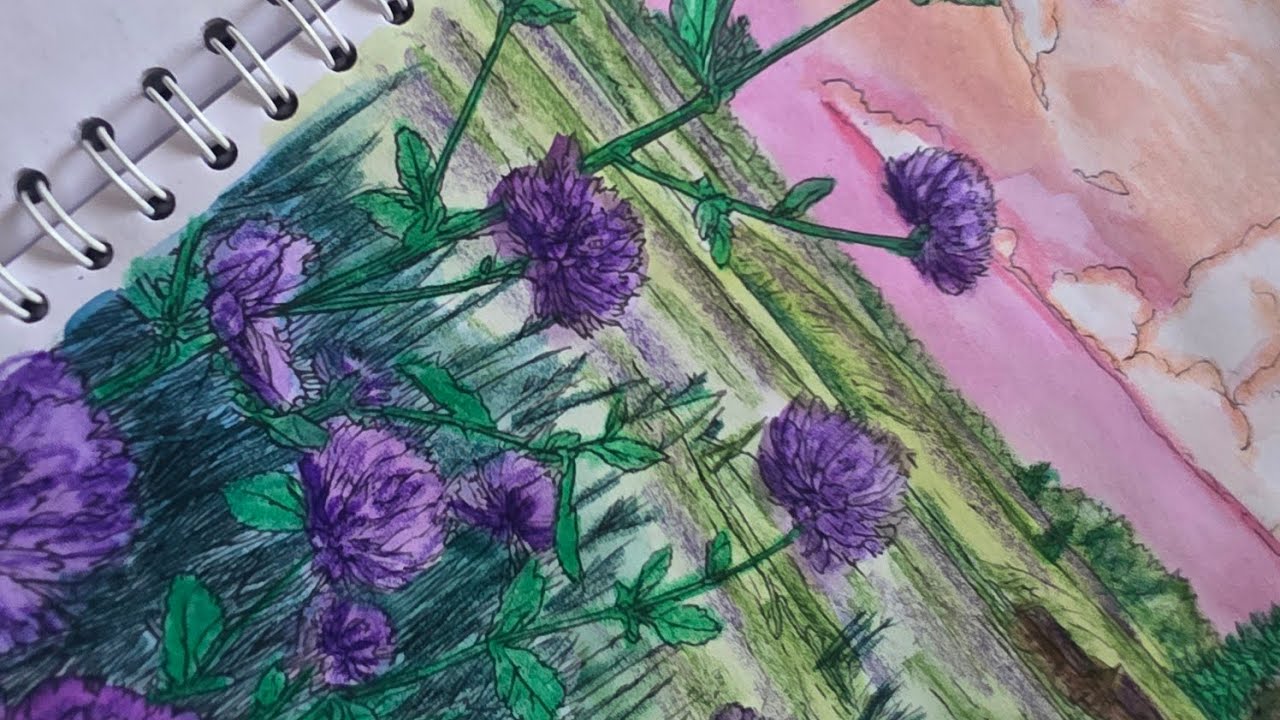 Законченная раскраска с деревенской тематикой