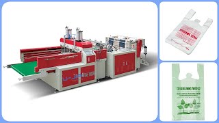 Fully Automatic 2 lines t-shirt bag making machine
