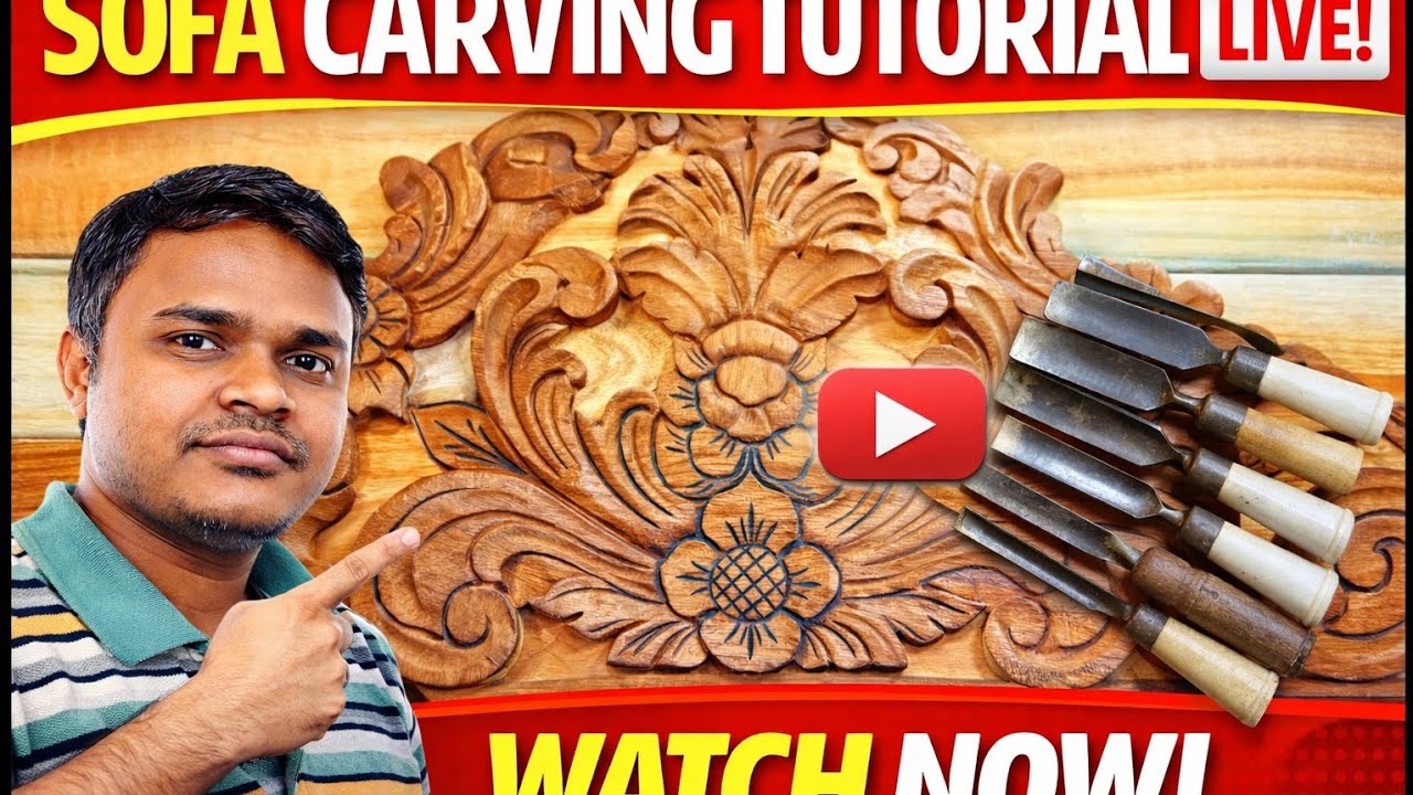 Sunil Wood Carving is Live ll Sofa Carving Tutorial Short #shorts - YouTube