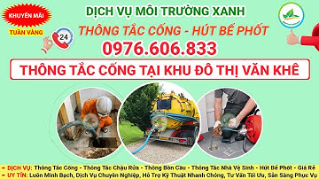 Thông Tắc Cống Tại KĐT Văn Khê, La Khê, Hà Đông, Hà Nội