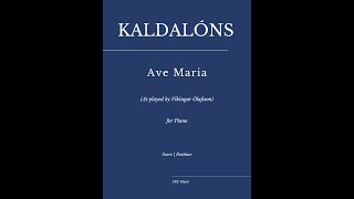 Kaldalóns: Ave Maria (as played by Vikíngur Ólafsson) Sheet Music