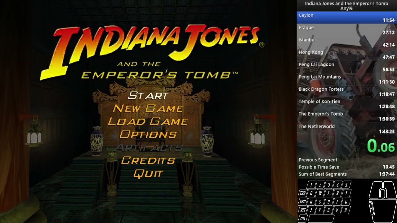Indiana Jones and the Emperor's Tomb Any% Speedrun 1:36:18
