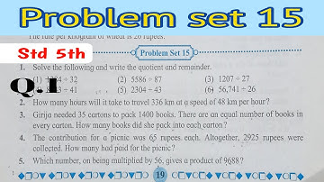 problem set 15 | part 1- Q.1 | class 5th maths | chapter 4 , Division Maharashtra board