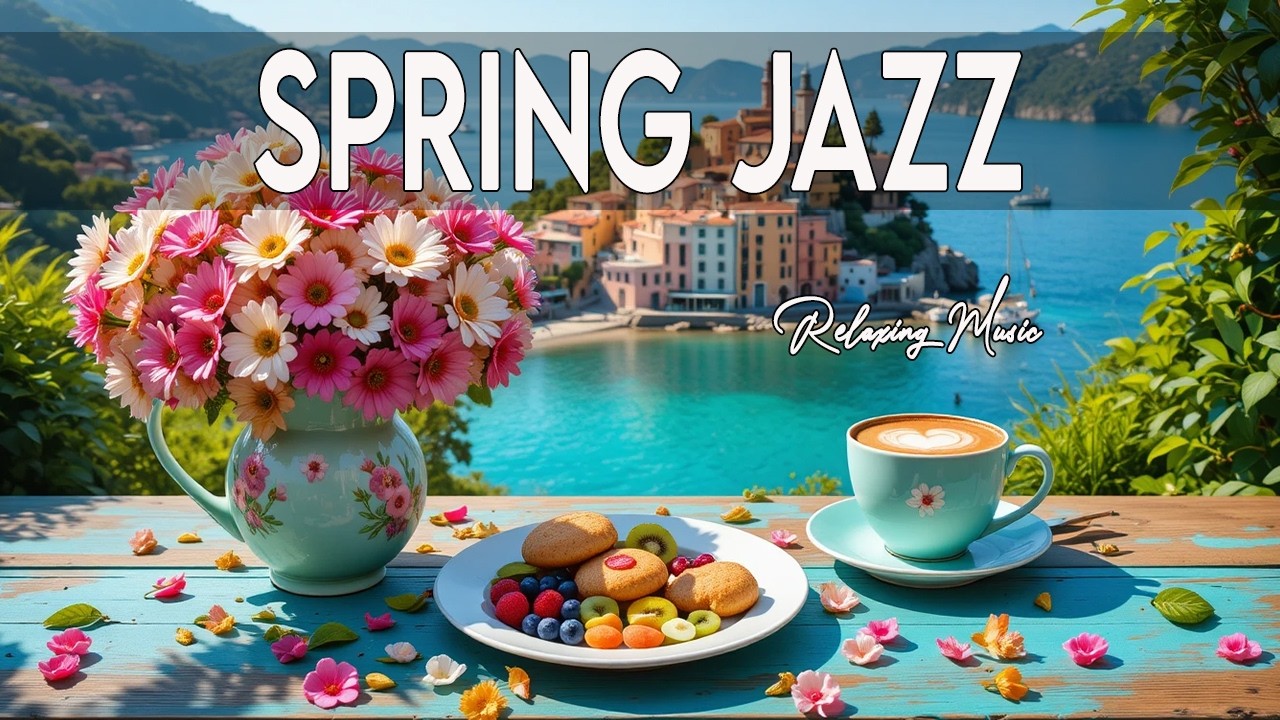 Spring Jazz Morning Coffee Shop Ambience ~ Relaxing Smooth Jazz for Cozy Mornings.