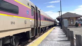 MBTA Commuter Rail train departing Reading Station on time