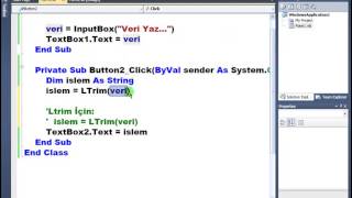 Visual Basic .NET - Ders 132 : TrimStart Metodu