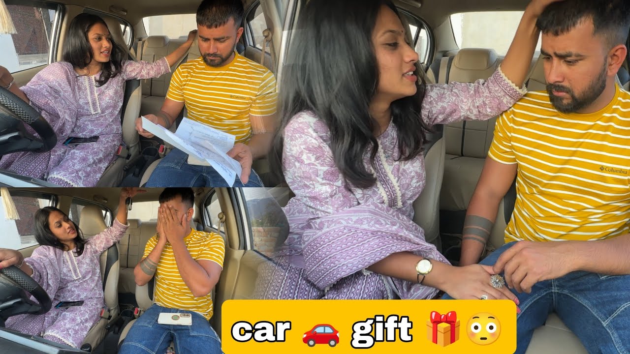 Engagement 💍prank car 🚗 gift my husband | prank on boyfriend 