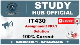 IT430 Assignment 1 Solution Fall 2022, IT430 Assignment 1 solution 2022, IT430 assig 1 fall 2022