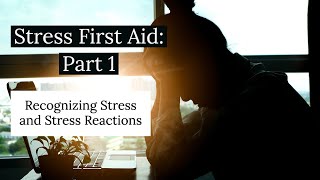 Stress First Aid:  Part 1 – Recognizing Stress and Stress Reactions