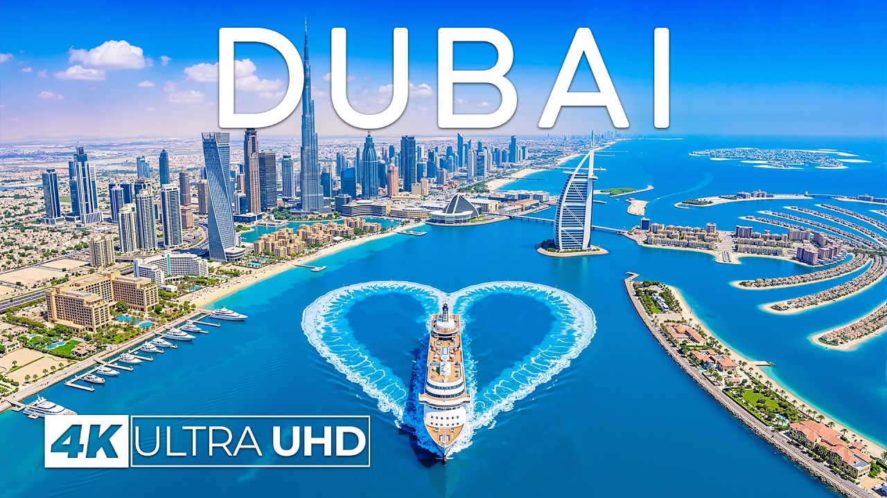 [4K] Dubai 🇦🇪 Futuristic Skyline & Arabian Coastlines Aerial Journey With Deep House Chill