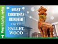 Giant Christmas Reindeer Made Out Of Pallet Wood.