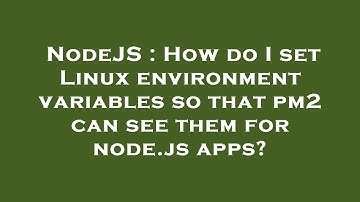 NodeJS : How do I set Linux environment variables so that pm2 can see them for node.js apps?