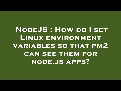 NodeJS : How do I set Linux environment variables so that pm2 can see them for node.js apps?