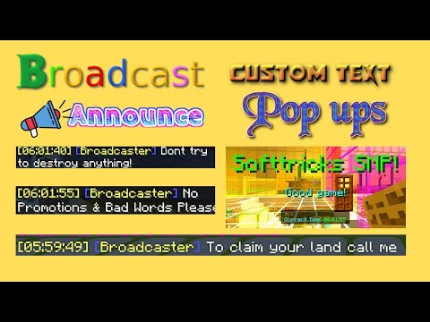 ANNOUNCE or BROADCAST your CUSTOM MESSAGE in your MINECRAFT SERVER SMP | BROADCASTER TUTORIAL