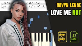 Ravyn Lenae - Love Me Not - [Piano Tutorial] (Synthesia) (Download MIDI + PDF Scores)
