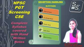 Exception handling Chapter 8 in Python || HTET PGT Computer Science || HPSC PGT CSE