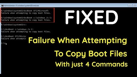 Fixed | Failure when attempting to copy boot files