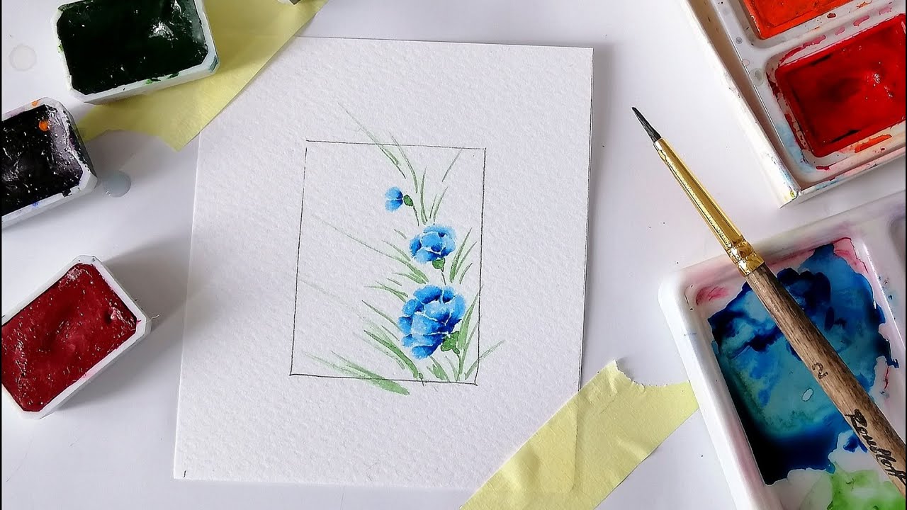 Watercolor flowers. Step by step. Watercolor for beginners🌸 - YouTube