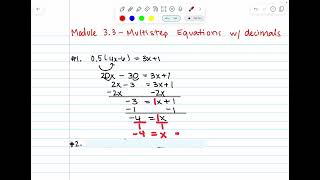 Solving Multi-Step Equations with Decimals
