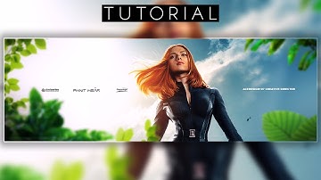SEXY Black Widow Twitter Header Tutorial | Photoshop CC