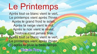 poésie :' Le Printemps ' 🇲🇦 / unité 5 : après le pluie le beau temps/ trésor Des mots / cm1 poésie :' Le Printemps ' 🇲🇦 / unité 5 : après le pluie le beau temps/ trésor Des mots / cm1