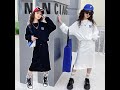 【Happy New Year】【110-170】ストリート系 無地 スリット パーカー＋スカート 春秋 子供服 キッズ 女の子 セットアップ