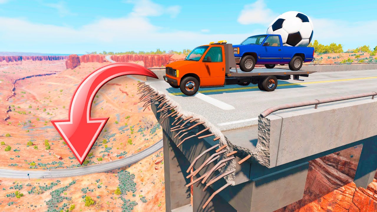 Cars vs Broken Bridge 😵 - BeamNG.Drive