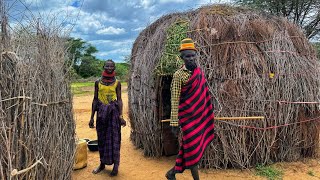 The most beautiful village with old culture/beddings made from Goat's  skin/plaiting hair using mud