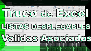 como crear LISTAS DESPLEGABLES Validas en Excel con valores asociados