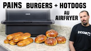Pain Burger Hot-Dog Super Moelleux Au Air Fryer Buns Hamburger Fait Maison