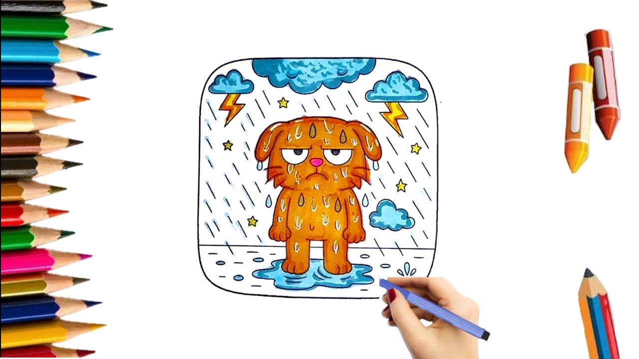 ☔️🐱Illustration "Cat Rain " / Sad Cat ✨