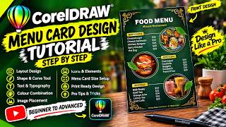 Food Menu Card Design in CorelDRAW | Restaurant Menu Design Tutorial | Step by Step